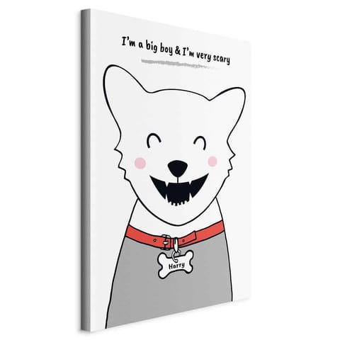 ⁨Obraz - Piesek Harry (1-częściowy) pionowy (rozmiar 20x30, wykończenie Standard)⁩ w sklepie Wasserman.eu