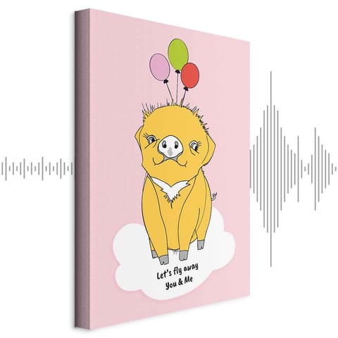 ⁨Obraz - Podniebna świnka (1-częściowy) pionowy (rozmiar 20x30, wykończenie Akustyczny)⁩ w sklepie Wasserman.eu