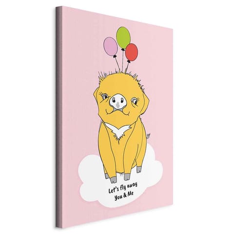 ⁨Obraz - Podniebna świnka (1-częściowy) pionowy (rozmiar 60x90, wykończenie Standard)⁩ w sklepie Wasserman.eu