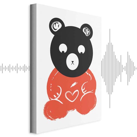 ⁨Obraz - Zamyślony miś (1-częściowy) pionowy (rozmiar 80x120, wykończenie Akustyczny)⁩ w sklepie Wasserman.eu