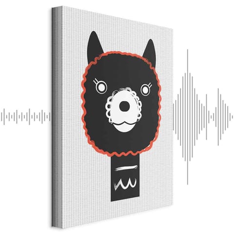 ⁨Obraz - Dekoracyjna alpaka (1-częściowy) pionowy (rozmiar 40x60, wykończenie Akustyczny)⁩ w sklepie Wasserman.eu