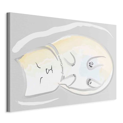 ⁨Obraz - Śpiący kotek (1-częściowy) pionowy (rozmiar 30x20, wykończenie Standard)⁩ w sklepie Wasserman.eu