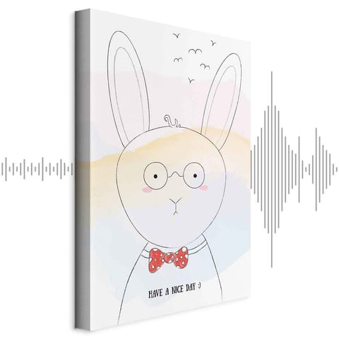 ⁨Obraz - Pozdrowienia od królika (1-częściowy) pionowy (rozmiar 80x120, wykończenie Akustyczny)⁩ w sklepie Wasserman.eu