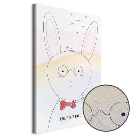 ⁨Obraz - Pozdrowienia od królika (1-częściowy) pionowy (rozmiar 60x90, wykończenie Premium Print)⁩ w sklepie Wasserman.eu
