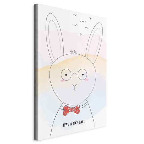⁨Obraz - Pozdrowienia od królika (1-częściowy) pionowy (rozmiar 80x120, wykończenie Standard)⁩ w sklepie Wasserman.eu