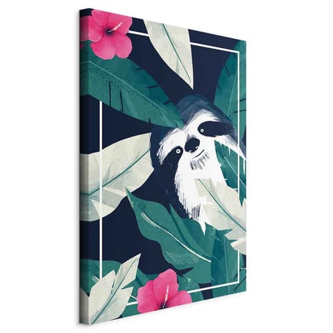⁨Obraz - Leniwiec w tropikach (1-częściowy) pionowy (rozmiar 60x90, wykończenie Na płótnie włoskim)⁩ w sklepie Wasserman.eu