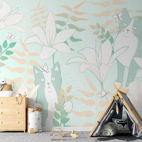 ⁨Fototapeta - Kocie sprawy - trzeci wariant (rozmiar 500x350, wykończenie Wodoodporna)⁩ w sklepie Wasserman.eu