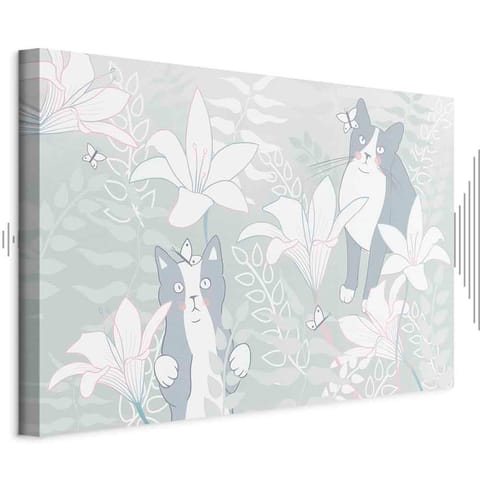 ⁨Obraz - Kocie sprawy (1-częściowy) szeroki - pierwszy wariant (rozmiar 90x60, wykończenie Akustyczny)⁩ w sklepie Wasserman.eu