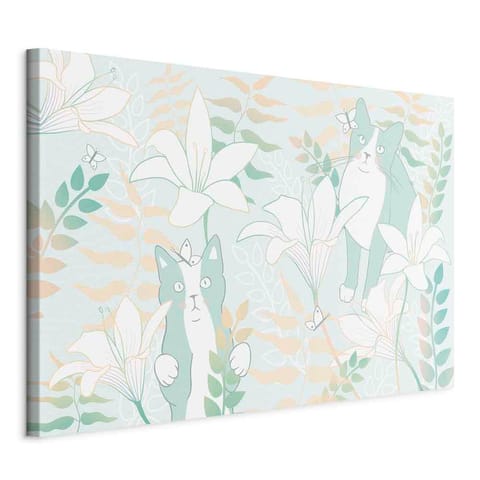 ⁨Obraz - Kocie sprawy (1-częściowy) szeroki - trzeci wariant (rozmiar 30x20, wykończenie Standard)⁩ w sklepie Wasserman.eu