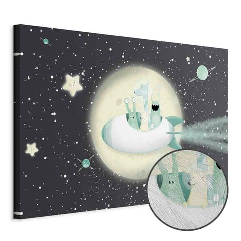 ⁨Obraz - Ekipa z rakiety (1-częściowy) szeroki (rozmiar 30x20, wykończenie Premium Print)⁩ w sklepie Wasserman.eu