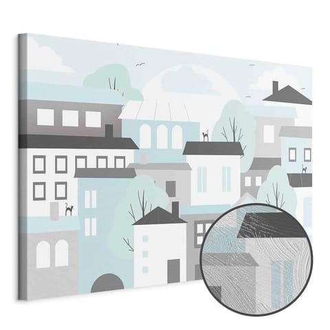 ⁨Obraz - Kolorowe miasteczko (1-częściowy) szeroki (rozmiar 60x40, wykończenie Premium Print)⁩ w sklepie Wasserman.eu
