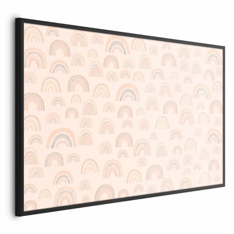 ⁨Plakat - Pastelowe tęcze (rozmiar 30x21, wykończenie Rama czarna)⁩ w sklepie Wasserman.eu