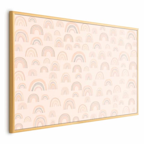 ⁨Plakat - Pastelowe tęcze (rozmiar 30x21, wykończenie Rama złota)⁩ w sklepie Wasserman.eu