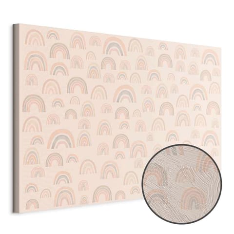 ⁨Obraz - Sierpniowe niebo - różnej wielkości tęcze w spokojnych kolorach (rozmiar 30x20, wykończenie Premium Print)⁩ w sklepie Wasserman.eu