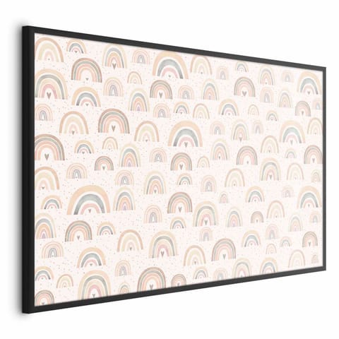 ⁨Plakat - Tęcze i serca (rozmiar 30x21, wykończenie Rama czarna)⁩ w sklepie Wasserman.eu