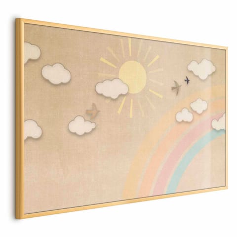 ⁨Plakat - Tęczowy dzień (rozmiar 42x29.7, wykończenie Rama złota)⁩ w sklepie Wasserman.eu