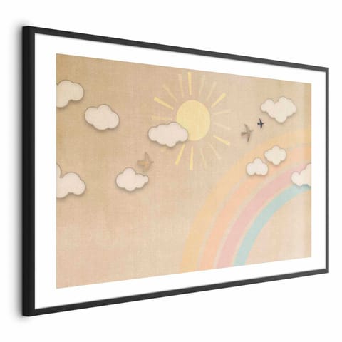 ⁨Plakat - Tęczowy dzień (rozmiar 30x21, wykończenie Rama czarna z marginesem)⁩ w sklepie Wasserman.eu