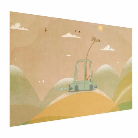 ⁨Plakat - Podróżująca żyrafa (rozmiar 90x60, wykończenie Bez ramy)⁩ w sklepie Wasserman.eu