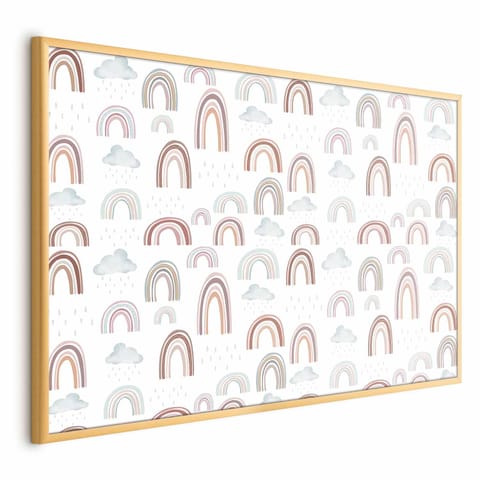 ⁨Plakat - Tęcza po deszczu (rozmiar 42x29.7, wykończenie Rama złota)⁩ w sklepie Wasserman.eu
