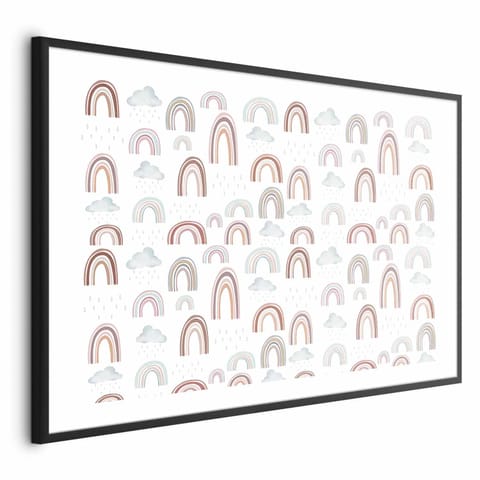 ⁨Plakat - Tęcza po deszczu (rozmiar 60x40, wykończenie Rama czarna z marginesem)⁩ w sklepie Wasserman.eu