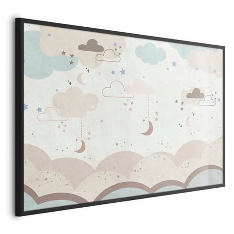 ⁨Plakat - Bajkowa noc (rozmiar 42x29.7, wykończenie Rama czarna)⁩ w sklepie Wasserman.eu