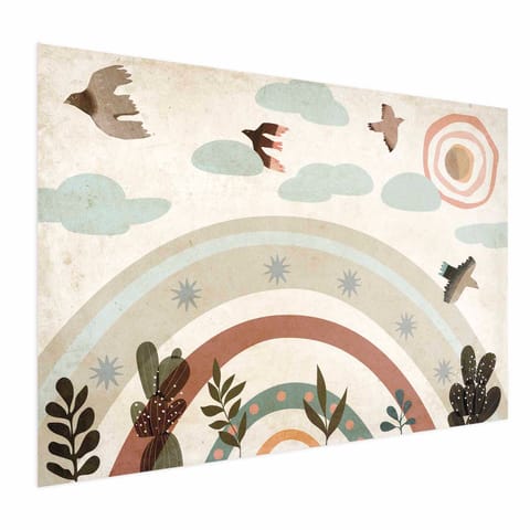 ⁨Plakat - Tęcza i ptaki (rozmiar 90x60, wykończenie Bez ramy)⁩ w sklepie Wasserman.eu
