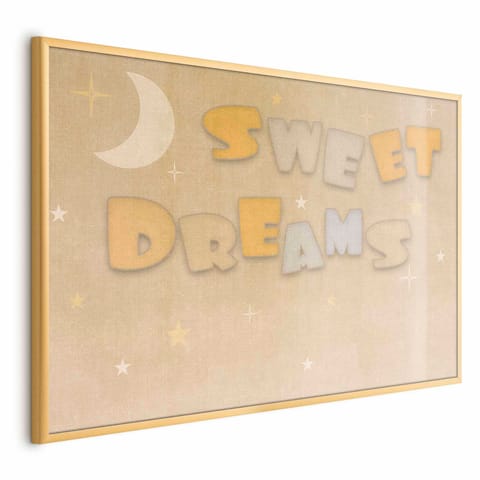⁨Plakat - Życzenie na dobrą noc (rozmiar 60x40, wykończenie Rama złota)⁩ w sklepie Wasserman.eu