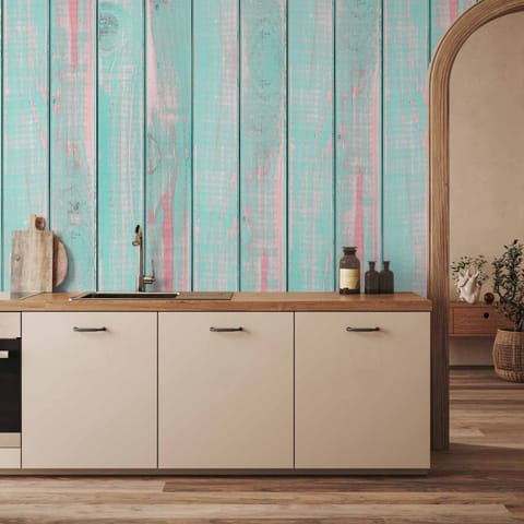 ⁨Tapeta - Miętowe obłoki (rozmiar 50x1000, wykończenie Wodoodporna)⁩ w sklepie Wasserman.eu