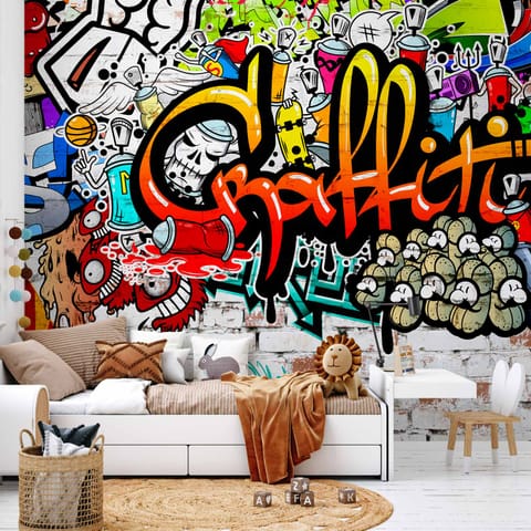 ⁨Wall mural - Colorful graffiti (size 100x70)⁩ at Wasserman.eu