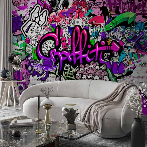 ⁨Fototapeta - Foletowe graffiti (rozmiar 100x70, wykończenie Standard)⁩ w sklepie Wasserman.eu