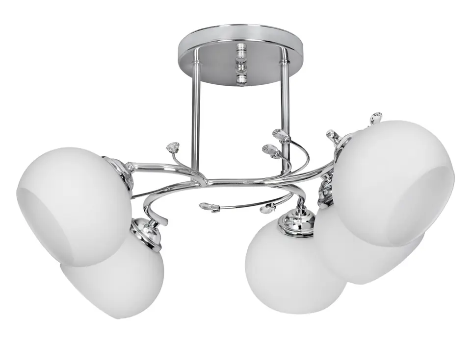 ⁨Classic chandelier pendant ceiling lamp Activejet IRMA nickel 5xE27 for living room⁩ at Wasserman.eu