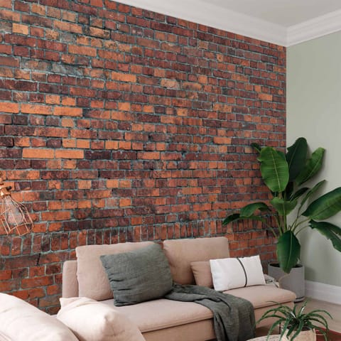 ⁨Wall mural - Vintage Wall (Red Brick) (size 150x105)⁩ at Wasserman.eu