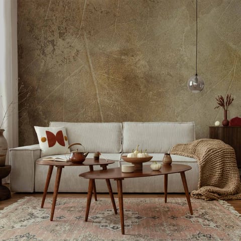 ⁨Fototapeta - Złote liście czasu (rozmiar 98x70, wykończenie Samoprzylepna)⁩ w sklepie Wasserman.eu