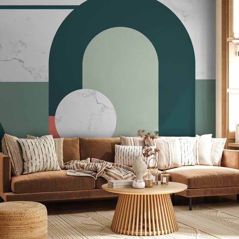 ⁨Fototapeta - Geometryczny wzór z motywem marmuru (rozmiar 196x140, wykończenie Samoprzylepna)⁩ w sklepie Wasserman.eu