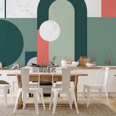 ⁨Fototapeta - Geometryczny wzór z motywem marmuru (rozmiar 100x70, wykończenie Wodoodporna)⁩ w sklepie Wasserman.eu