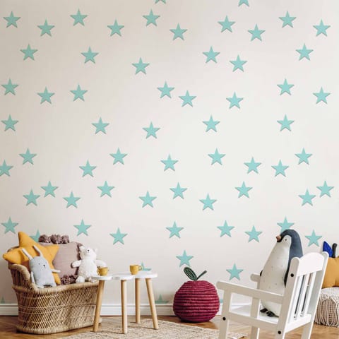 ⁨Wall mural - Stars - Aquamarine (size 50x1000)⁩ at Wasserman.eu