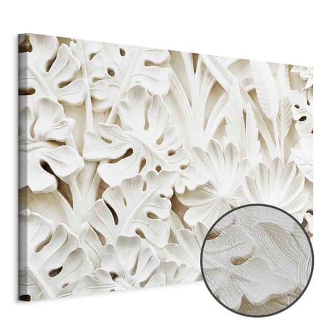 ⁨Obraz - Ceramiczne liście (1-częściowy) szeroki (rozmiar 60x40, wykończenie Premium Print)⁩ w sklepie Wasserman.eu