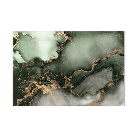 ⁨Obraz - Zielona akwarela - abstrakcja inspirowana strukturą marmuru (rozmiar 30x20, wykończenie Premium Print)⁩ w sklepie Wasserman.eu