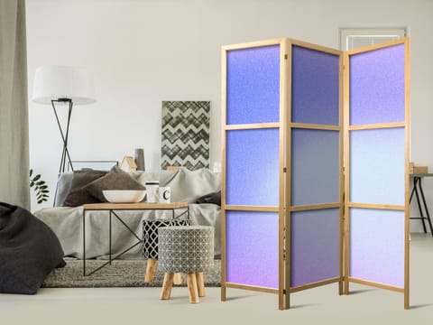 ⁨Parawan japoński - Wrzosowa mgła - delikatny gradient składający się z wielu odcieni fioletu (rozmiar 135x172, wykończenie )⁩ w sklepie Wasserman.eu