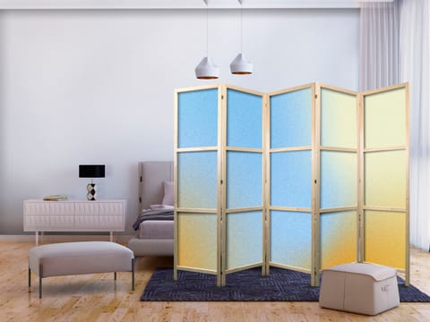 ⁨Parawan japoński - Energetyczny gradient - kompozycja gradientowa w żywych kolorach (rozmiar 225x172, wykończenie )⁩ w sklepie Wasserman.eu