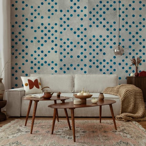 ⁨Wall mural - Dots on concrete (size 50x1000)⁩ at Wasserman.eu