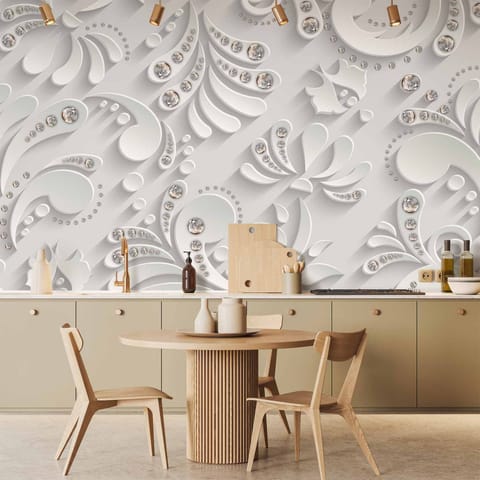 ⁨Fototapeta - Kwiaty w kryształy (rozmiar 200x140, wykończenie Wodoodporna)⁩ w sklepie Wasserman.eu