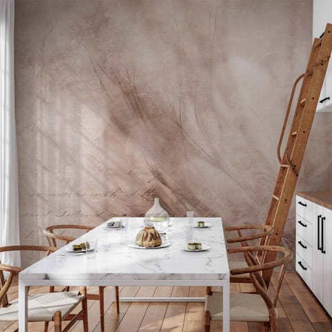 ⁨Fototapeta - Abstrakcja scandi boho - delikatna kompozycja z napisami i kwiatami (rozmiar 500x350, wykończenie Wodoodporna)⁩ w sklepie Wasserman.eu