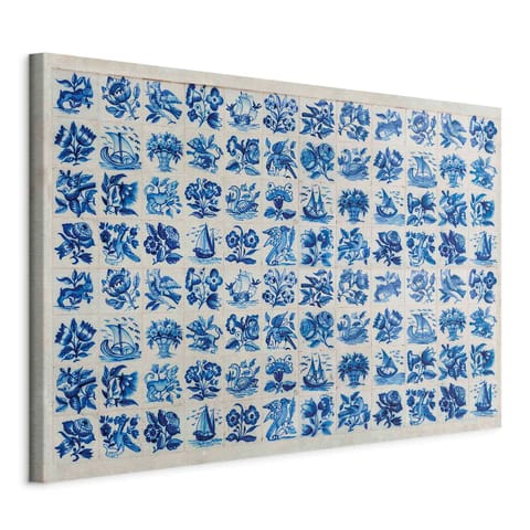 ⁨Obraz - Płytki azulejos - tradycyjne ceramiczne portugalskie kafle (rozmiar 30x20, wykończenie Standard)⁩ w sklepie Wasserman.eu
