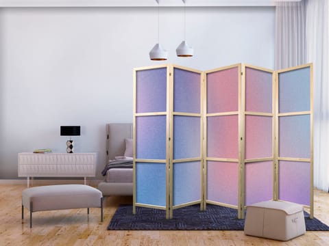 ⁨Parawan japoński - Tęczowy gradient - delikatny wielokolorowy gradient przypominający mgłę (rozmiar 225x172, wykończenie )⁩ w sklepie Wasserman.eu