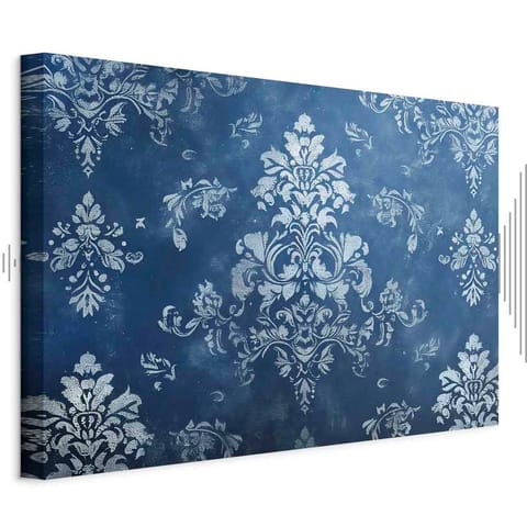 ⁨Obraz - Ornament retro dekoracyjny motyw w przetartych błękitach (rozmiar 60x40, wykończenie Akustyczny)⁩ w sklepie Wasserman.eu