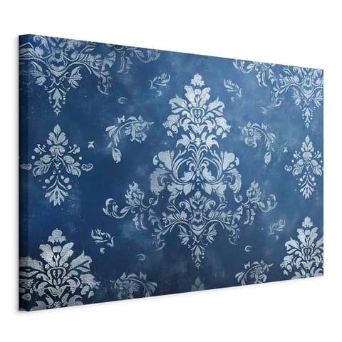 ⁨Obraz - Ornament retro dekoracyjny motyw w przetartych błękitach (rozmiar 90x60, wykończenie Standard)⁩ w sklepie Wasserman.eu