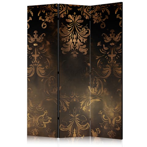 ⁨Parawan - Ornamenty barokowe w spatynowanym złocie i w brązach - retro motyw (rozmiar 135x172, wykończenie Akustyczny)⁩ w sklepie Wasserman.eu