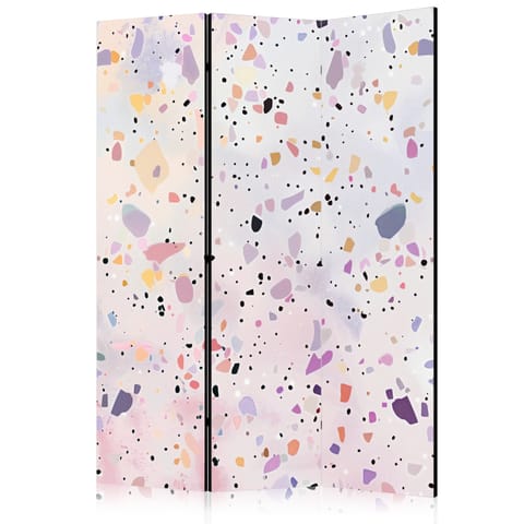 ⁨Parawan - Lastriko w stylu confetti - fioletowo-różowy - kolorowy wzór (rozmiar 135x172, wykończenie Akustyczny)⁩ w sklepie Wasserman.eu