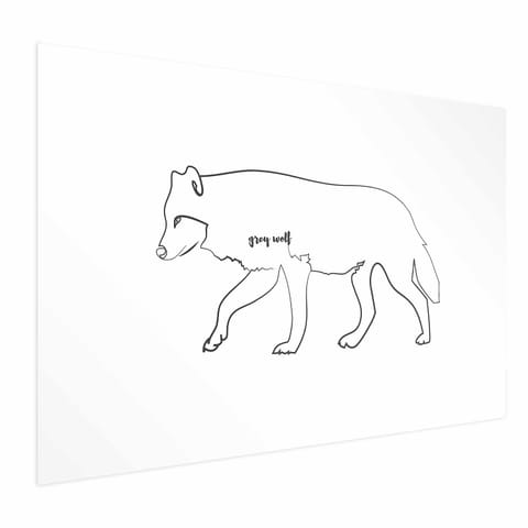 ⁨Plakat - Wilk (rozmiar 60x40, wykończenie Bez ramy z marginesem)⁩ w sklepie Wasserman.eu